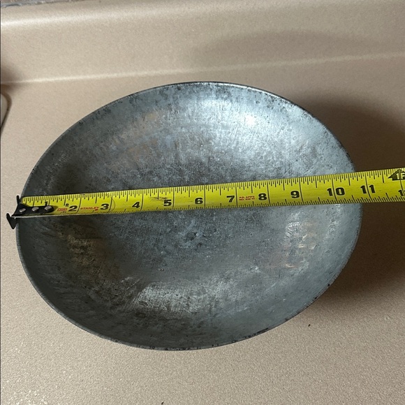 Metallic Gray Decorative Bowl with Cream Pedestal Base - Picture 2 of 5